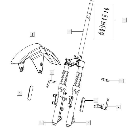 Voorvork - Balhoofdstel Niu NQI Cargo