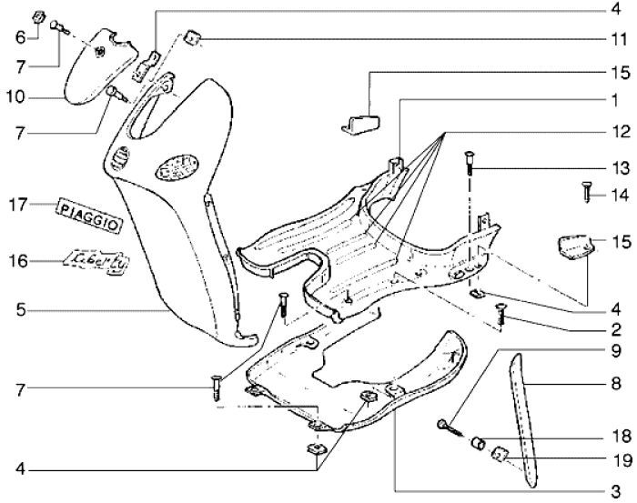 Treeplank Piaggio Liberty 4-takt ←2006