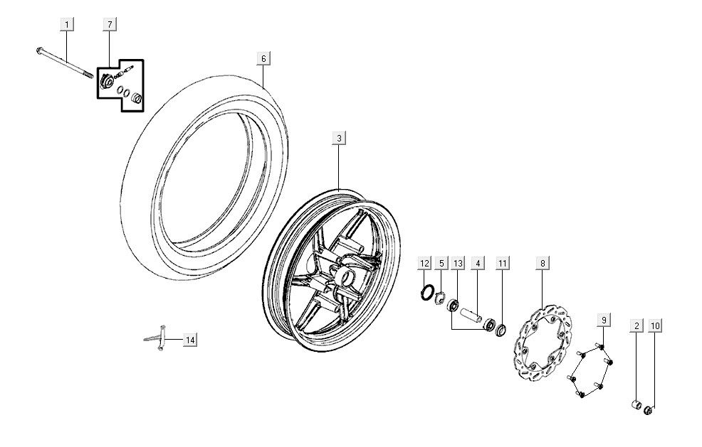 Front wheel Kymco Super8 R E5