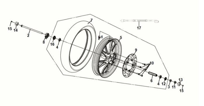 Front wheel Sym Symphony ST 50 E5