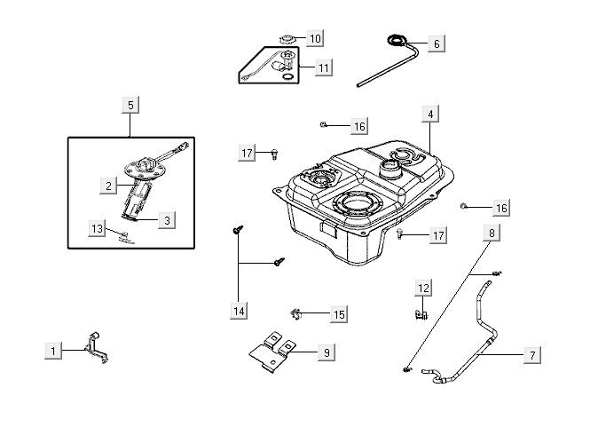 Fuel tank Kymco Super8 R E5
