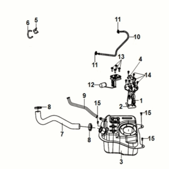 Fuel tank Sym Fiddle IV 125i AC CBS E5 2020-2021