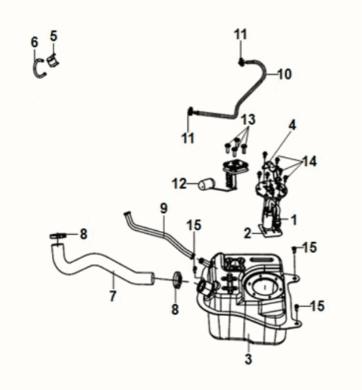 Fuel tank Sym Fiddle IV 125i LC ABS E5 2020-2021