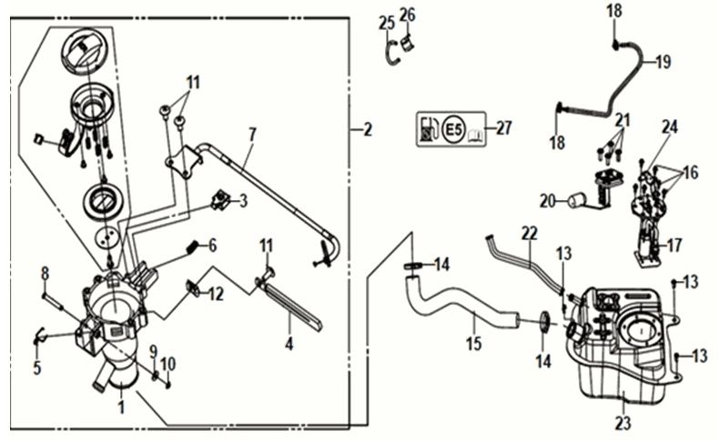 Fuel Tank Sym Orbit III 125I E5