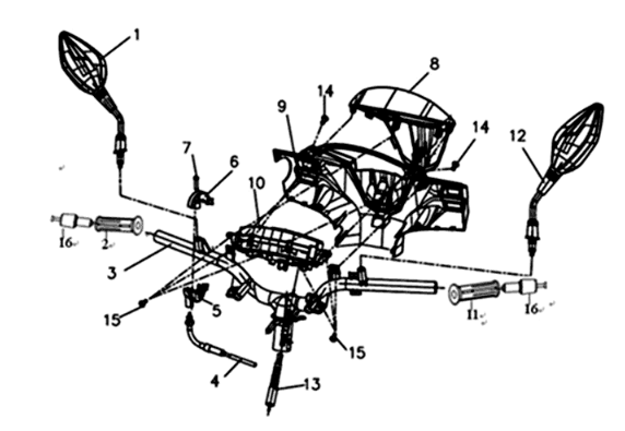 Gaskabel / tellerbekleding Sym Symphony ST 200I White (WH-006)