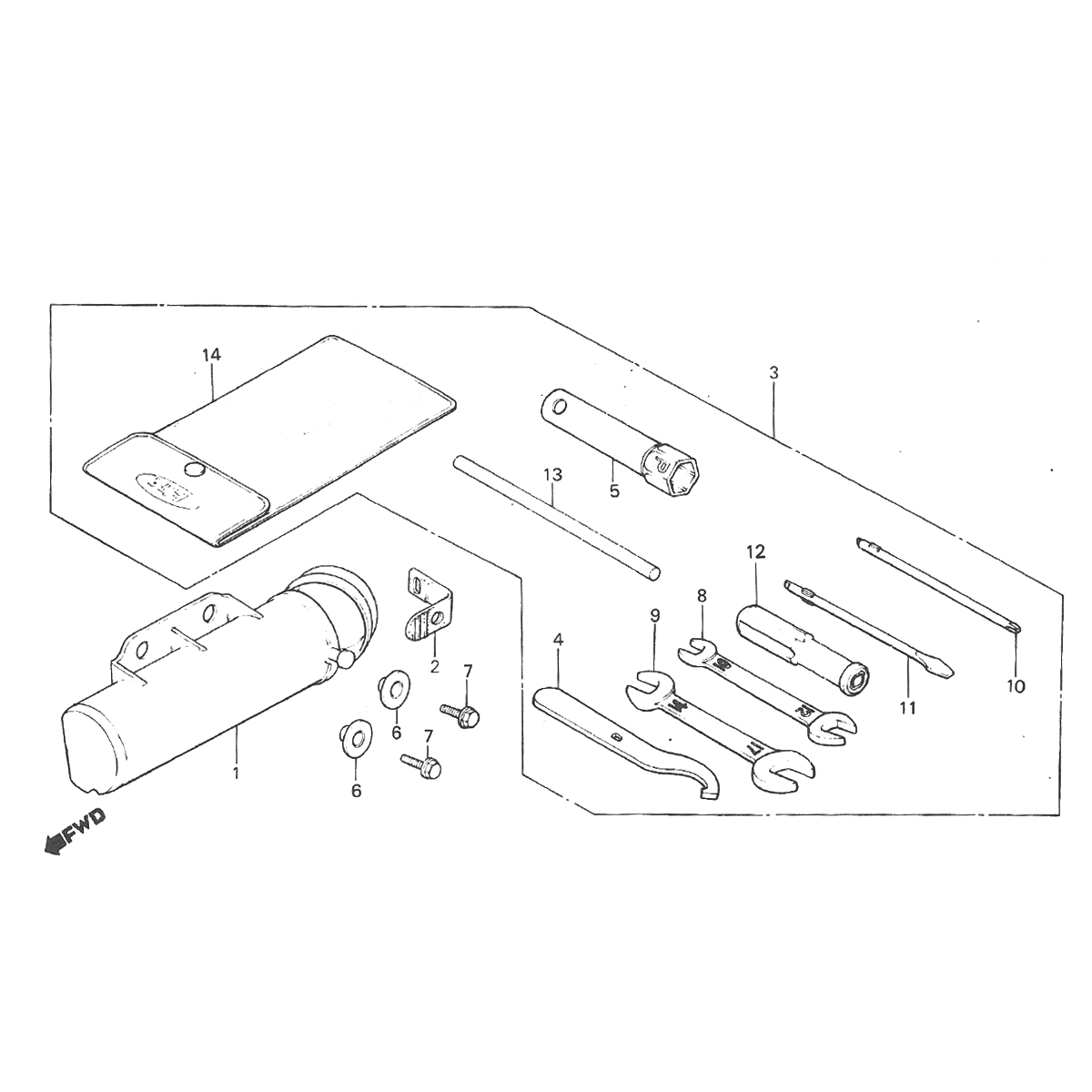Gereedschapsbakje Honda MT50