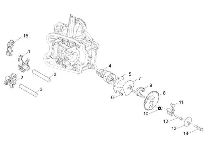 Nokkenas - Nokkenastandwiel - Tuimerlaars Piaggio Beverly 350 Sport Touring Euro 3 2013-2014