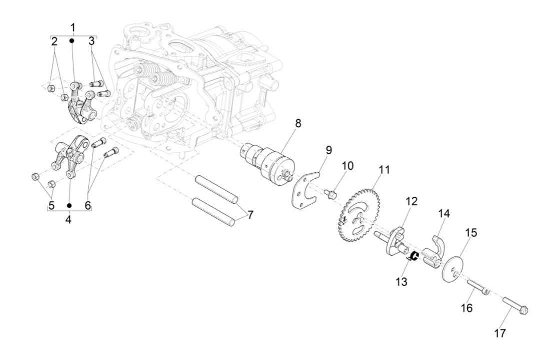 Nokkenas - Nokkenastandwiel - Tuimerlaars Piaggio MP3 300 HPE / 300 HPE Sport ABS Euro 5 2020-2022