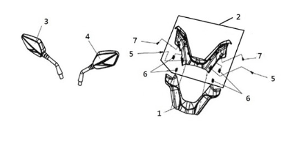 Handle cover Sym Joymax Z 125 E4