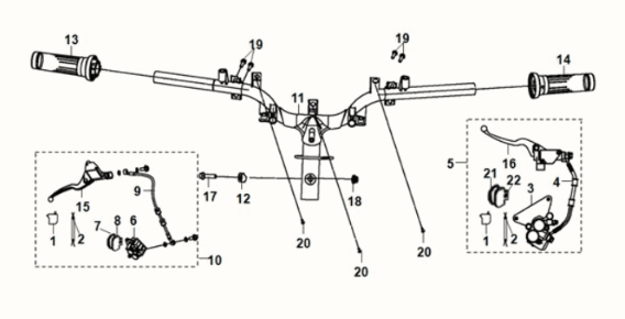 Handle lever Sym E-XPRO 45KM/U 2020-2021