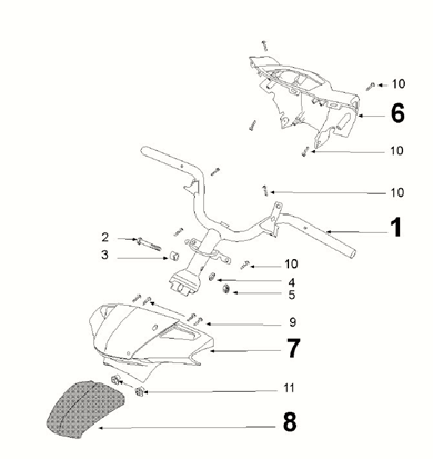 Stuurkappen - Stuur Peugeot Kisbee 4-takt Euro 5 Icy White (F8)