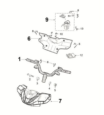 Handlebar Peugeot Speedfight 4 50i E5