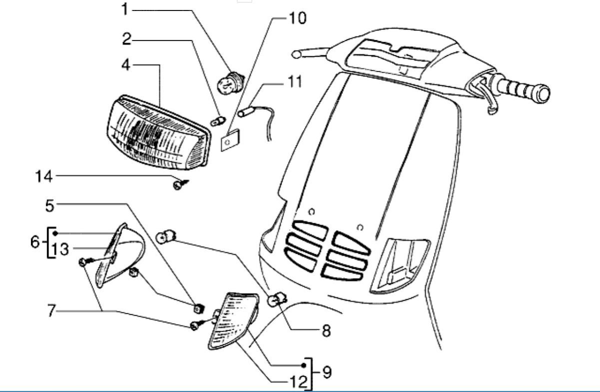 Koplamp Piaggio Zip RST 50 2-takt AC