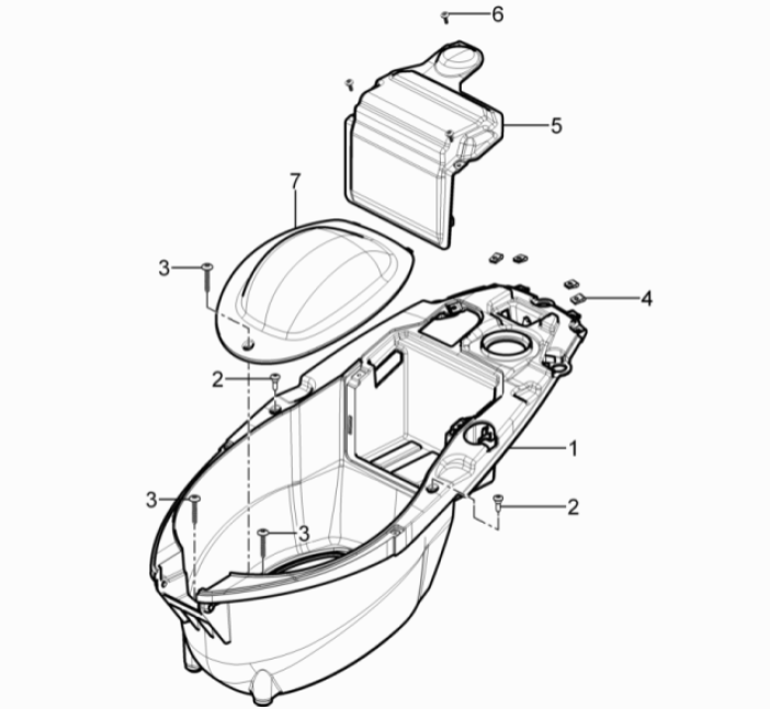 Helmbak Piaggio Typhoon 50 2-takt Euro 3 2011