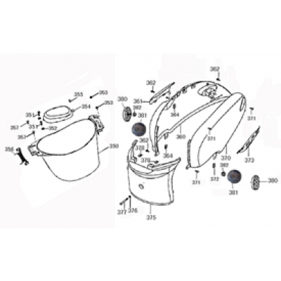 Helmbak - Motorschermen Benzhou YY50QT-15 creme