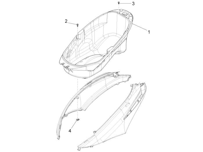 Helmbak Piaggio New Fly 4-takt 2V