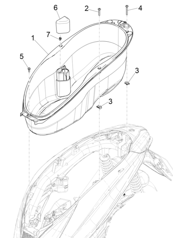 Helmbak Piaggio Medley 125 ABS Euro 5 2021-2022