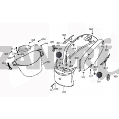 Helmbak BTC Grande Retro GT1 blauw creme metallic