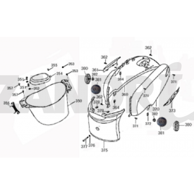 Helmbak BTC Grande Retro GT1 zwart creme