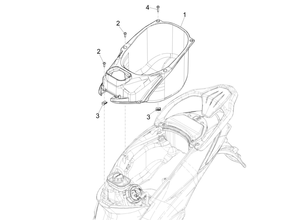 Helmbak Piaggio Liberty 125 IGET 3V IE ABS Euro 4 2015-2019