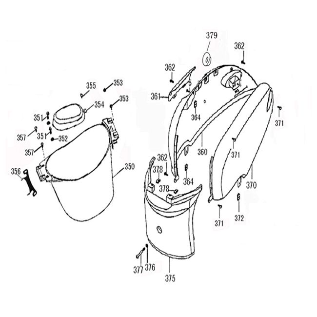 Helmbak - Motorschermen China Flash / Pico mat antraciet