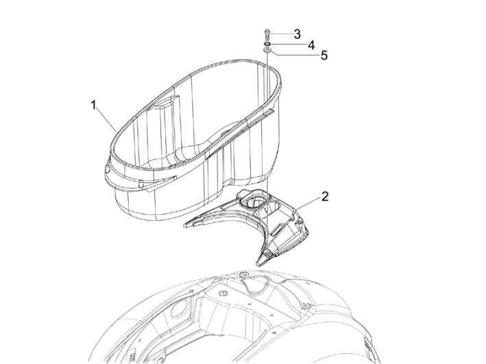 Helmbak Vespa GTS 250 ie 2005-2016 (zonder ABS)