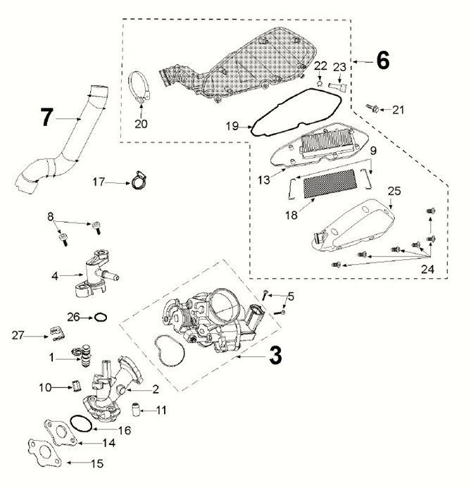 Injection system Peugeot Django 4-takt E5