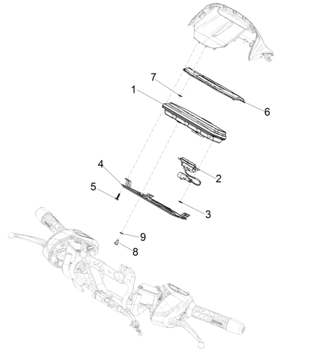 Kilometerteller - Cockpit Piaggio Beverly 300 HPE 4V ABS Euro 5 2021-2022