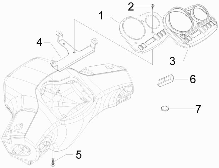 Kilometerteller - Cockpit Vespa S 50 2-takt AC