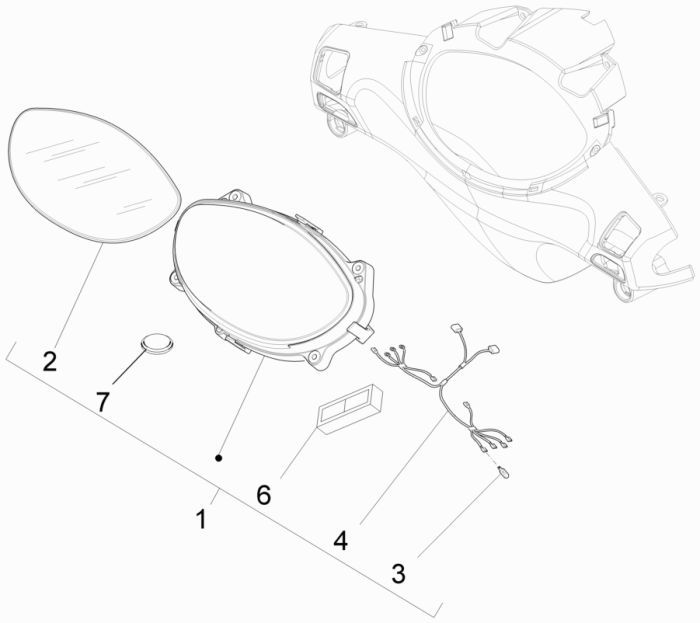 Kilometerteller - Cockpit Piaggio New Fly 4-takt 2V