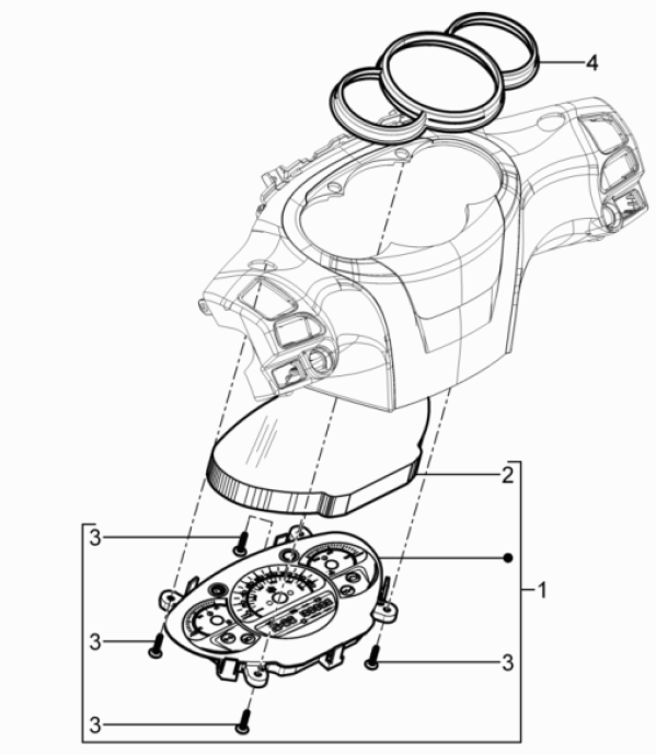 Kilometerteller - Cockpit Piaggio Beverly 125 RST 4V Euro 3 2010-2015
