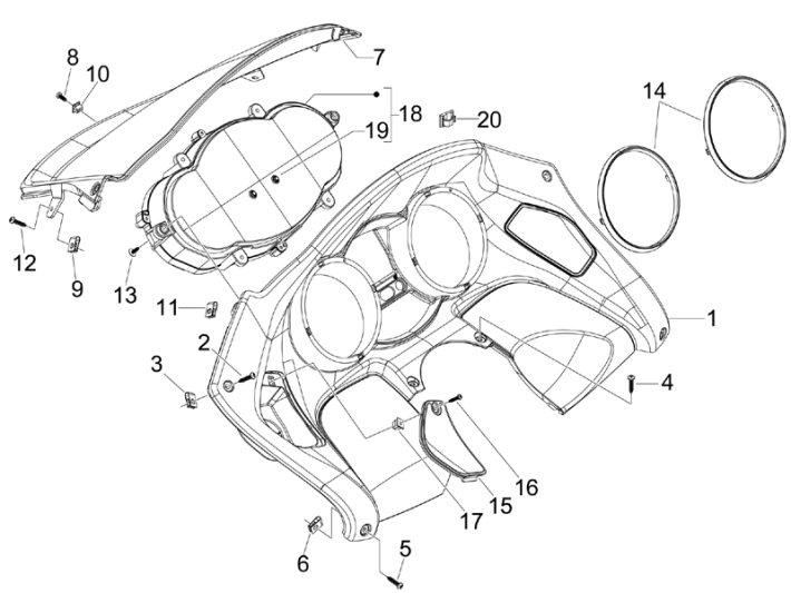 Kilometerteller - Cockpit Piaggio MP3 300 LT Sport 2009-2014