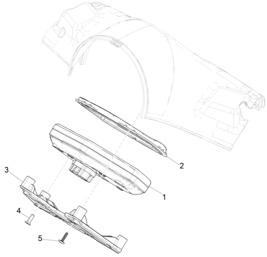 Kilometerteller - Cockpit Vespa Elettrica 45km/u Euro 5 2021