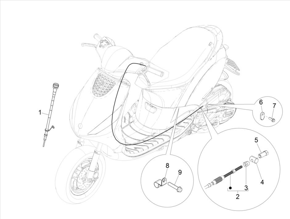 Kabels Piaggo Zip 50 4-takt IGET 3V Euro 5