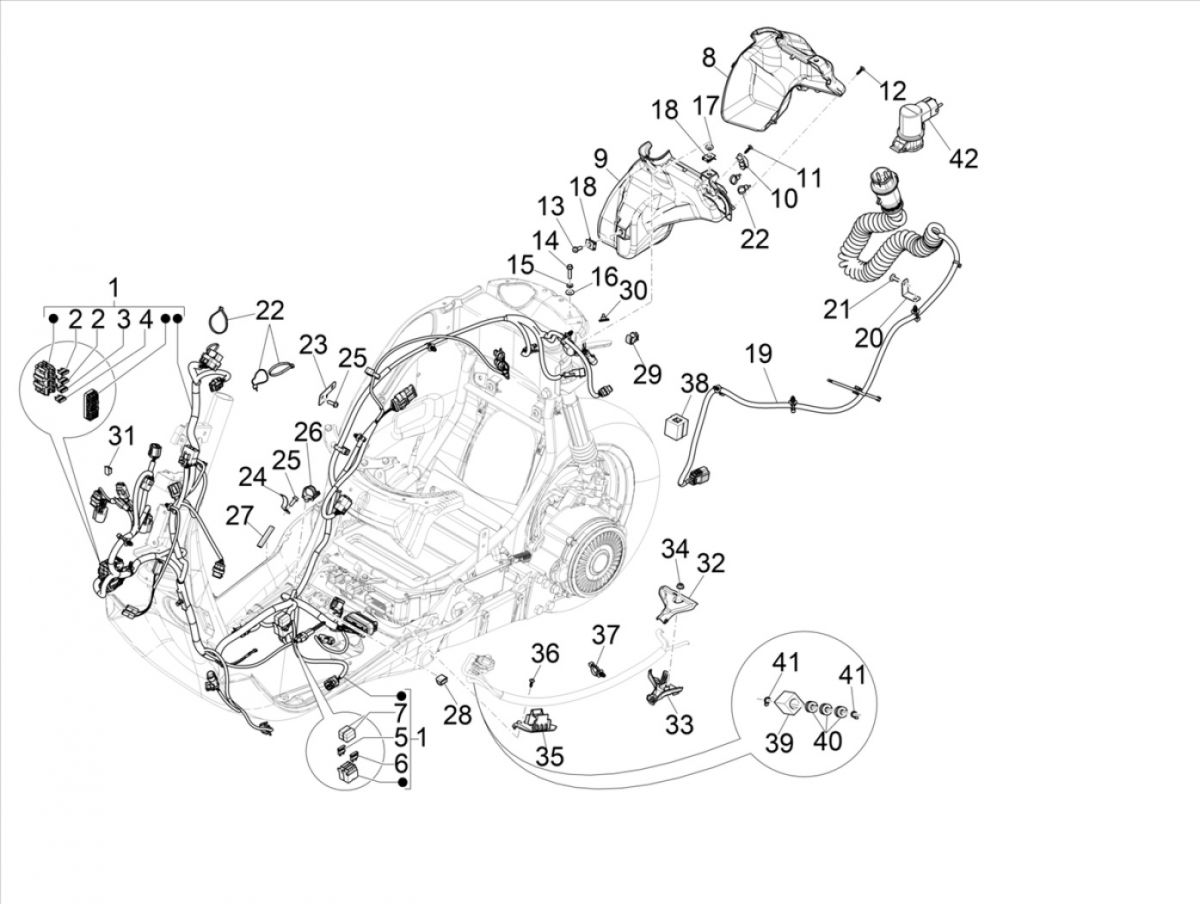 Kabelboom Vespa Elettrica 25km/u SCH Euro 5 2021