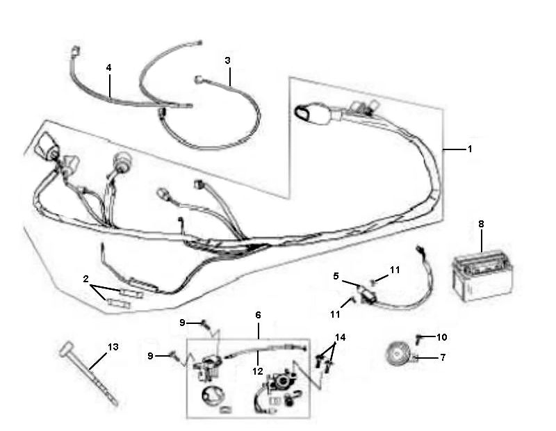 Kabelboom Peugeot V-Clic 50 4-takt AC