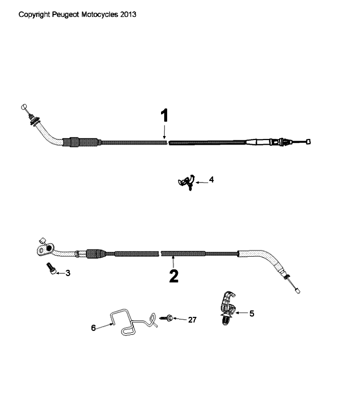 Gaskabel Peugeot Citystar 50 Wit