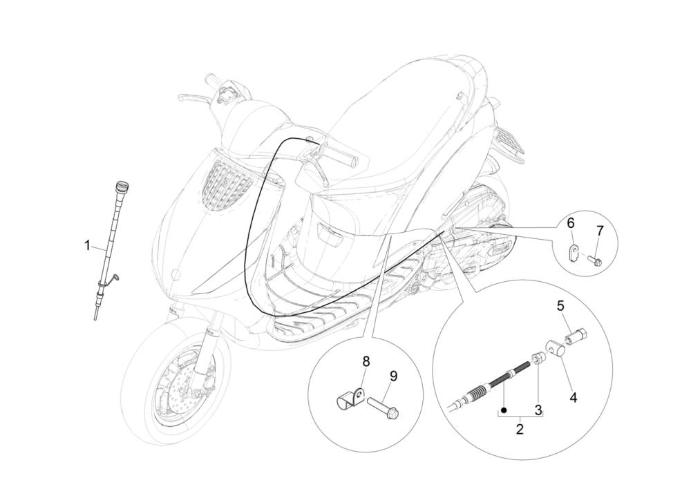 Kabels Piaggo Zip 50 4-takt IGET 3V Euro 4