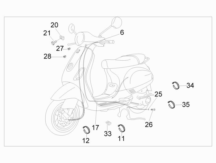 Kabels Vespa LXV 4-takt 2V AC 25km/u