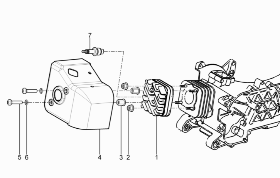 Cilinderkop - Bougie Piaggio Typhoon 50 2-takt Euro 3 2011