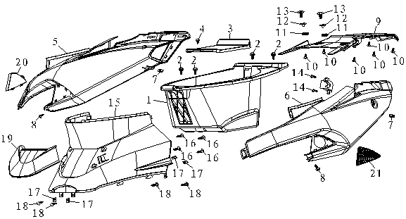 Helmbak - Kappen - Beplating achterzijde AGM FoX grijs