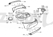 Kappen - Beplating achterzijde Santini Capri 125 wit