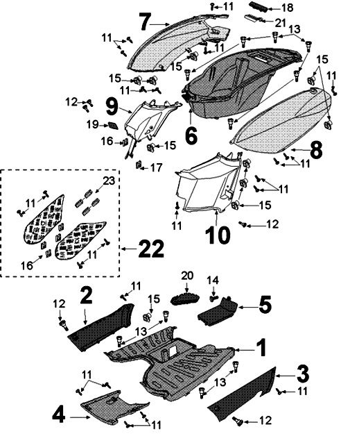 Kappen - Beplating achterzijde Peugeot Kisbee Celest Blue (Euro 4 2018 →)