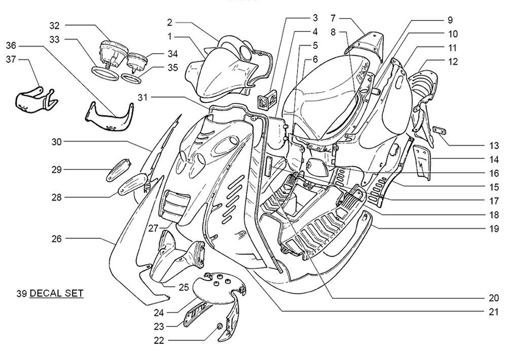 Kappen - Beplating Beta Ark-k 50 2-takt AC geel blauw