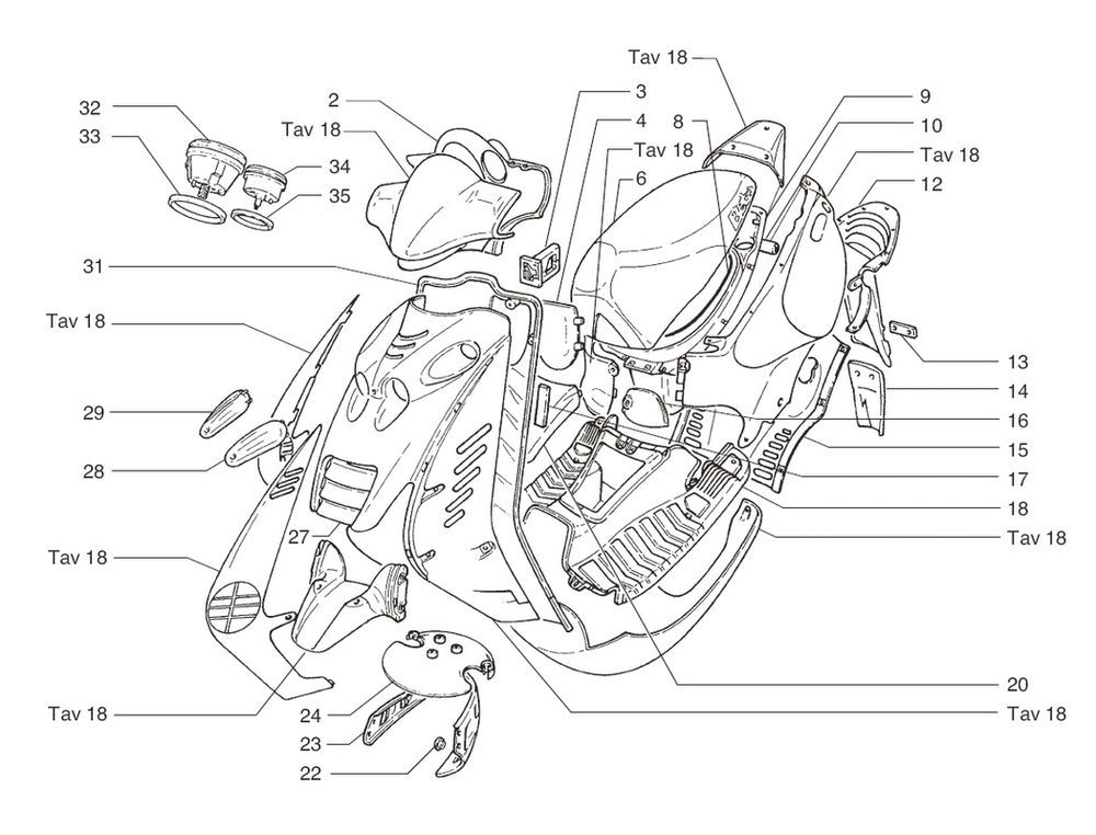 Kappen - Beplating Beta Ark-k 50 2-takt LC zilver 2004