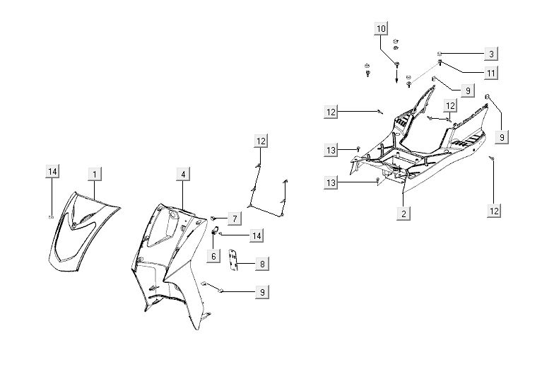 Kappen - Beplating Kymco Agility 12' 4-takt zilver