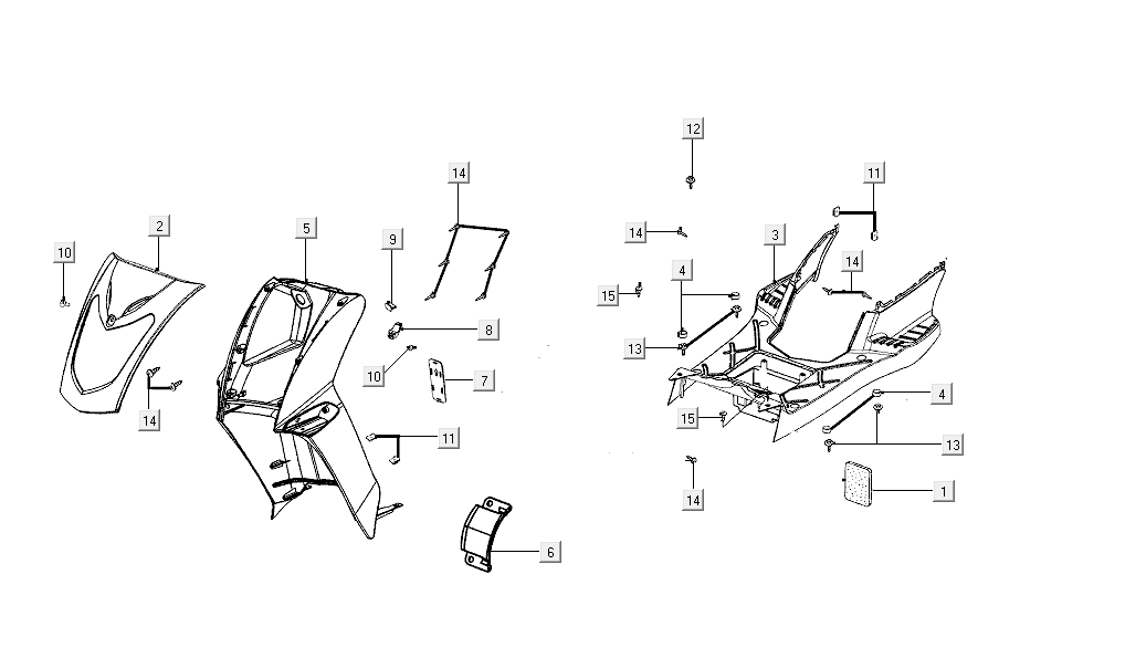 Kappen - Beplating kymco Agility FR 12' 4-takt Euro 4 groen