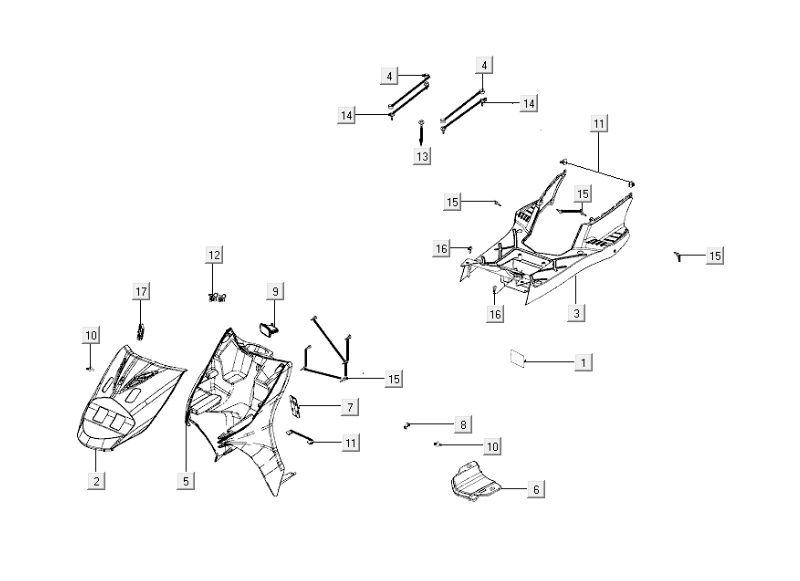 Kappen - Beplating Kymco Carry 4-takt jnjectie Euro 4 wit
