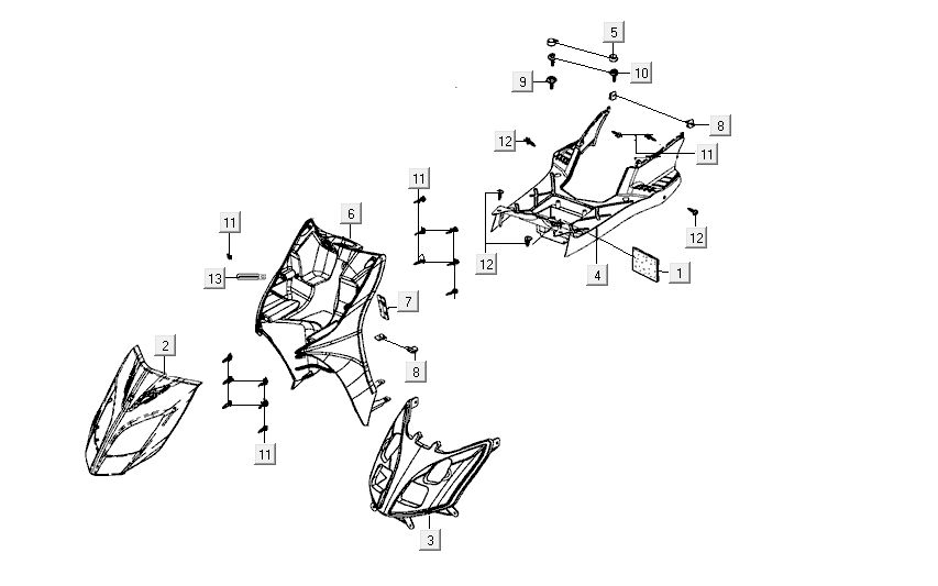 Kappen - Beplating Kymco Carry 4-takt wit