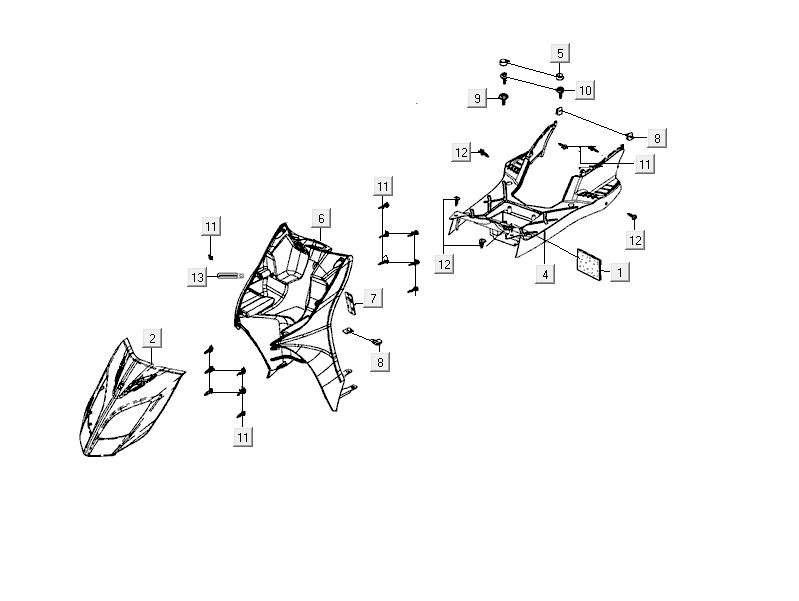 Kappen - Beplating Kymco Delivery 4-takt wit